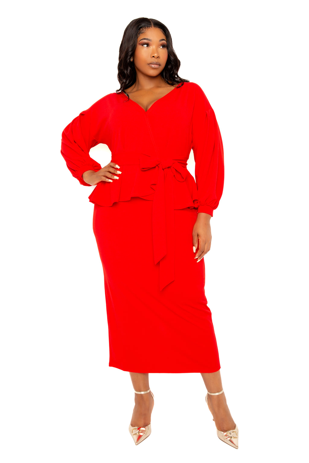 Plus size 2025 red dress skirt