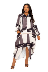 Drapy Shirt Maxi Dress