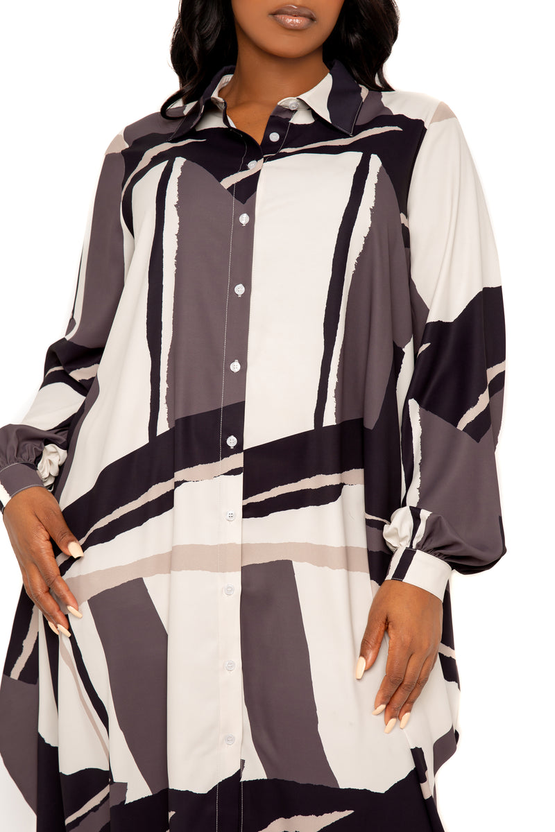 Drapy Shirt Maxi Dress