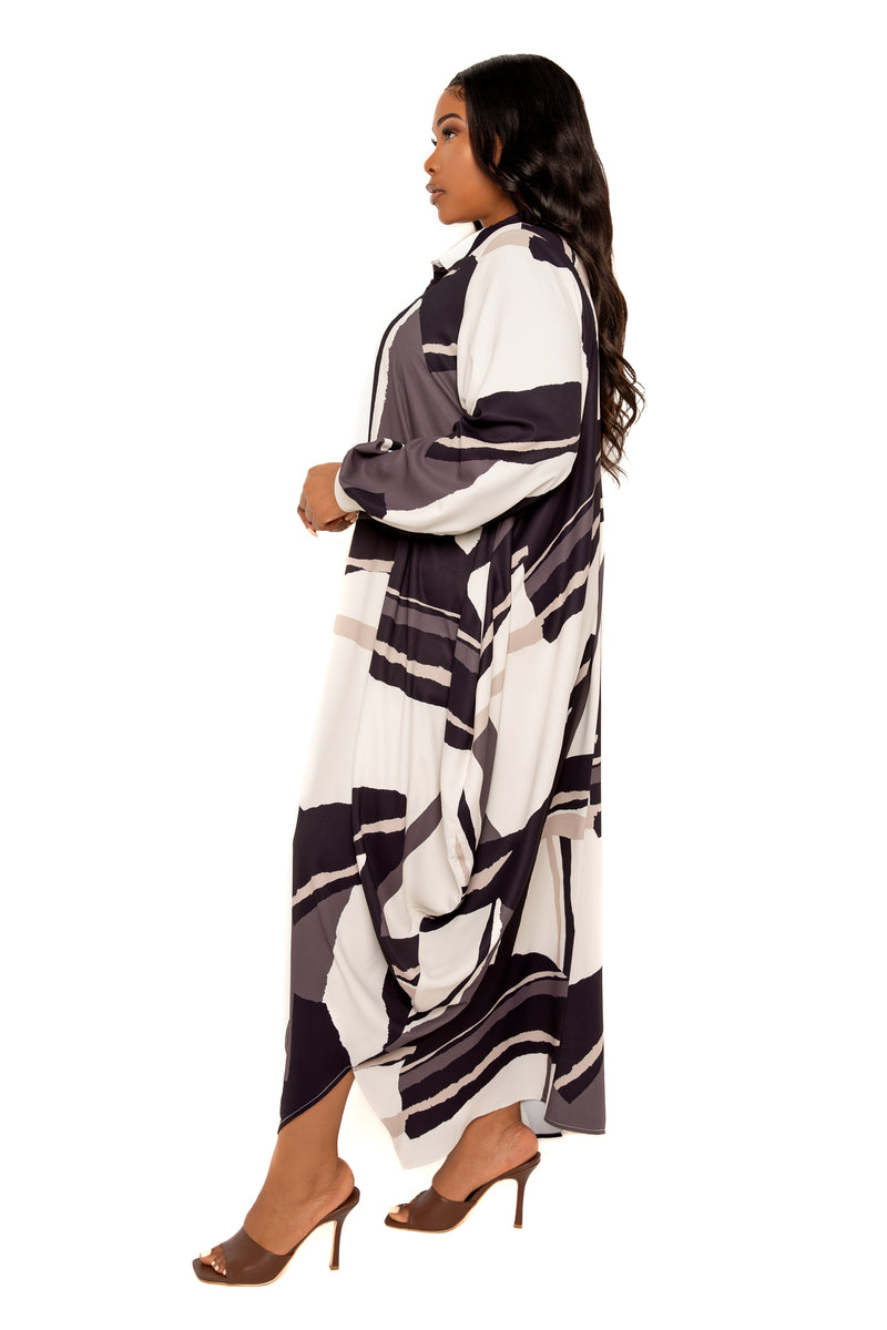 Drapy Shirt Maxi Dress