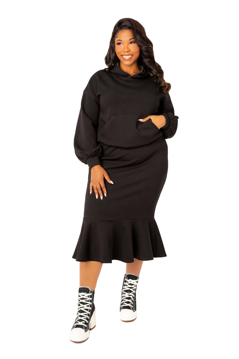 Plus size black peplum skirt best sale