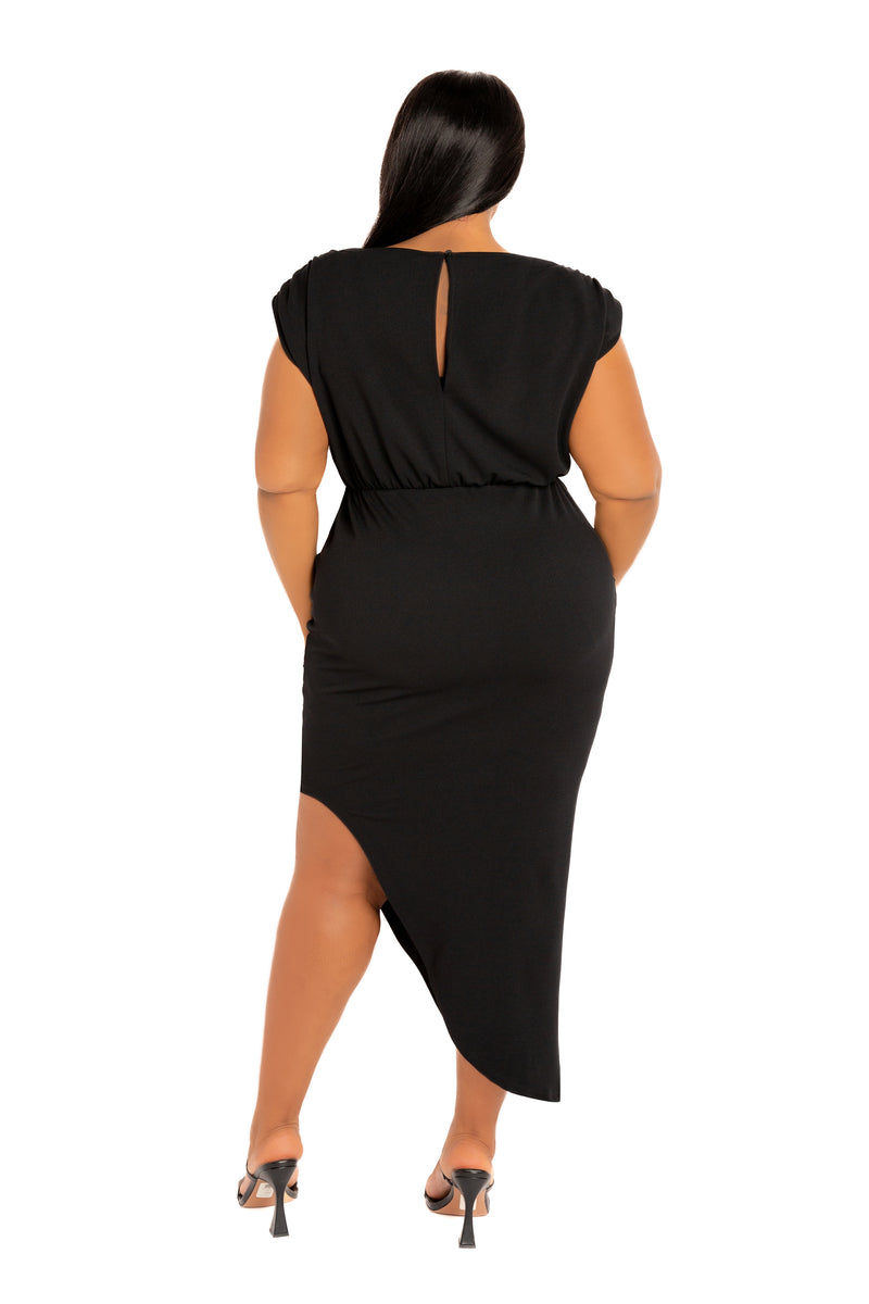 Sleeveless Asymmetrical Ruched Dress