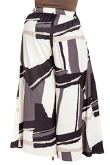 Geometric Print Wide Leg Pants