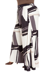 Geometric Print Wide Leg Pants