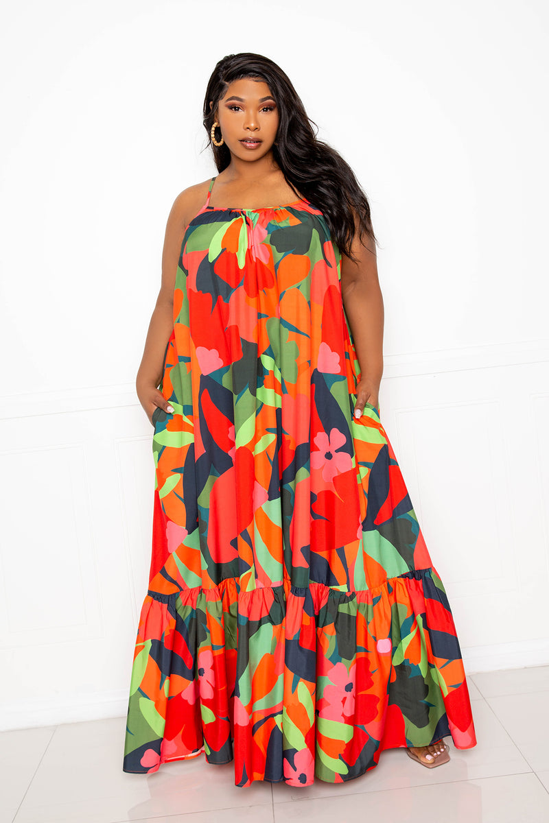Final Sale Plus Size 3 Layered Maxi Dress in Apricot – Chic And Curvy